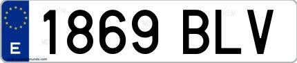 Ejemplo de matrícula española 1869 BLV