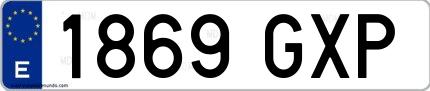 Ejemplo de matrícula española 1869 GXP