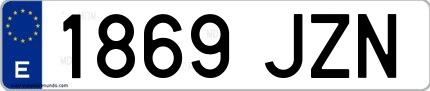Ejemplo de matrícula española 1869 JZN