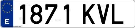 Ejemplo de matrícula española 1871 KVL