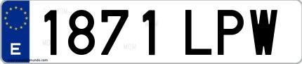 Ejemplo de matrícula española 1871 LPW