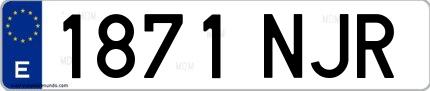 Ejemplo de matrícula española 1871 NJR