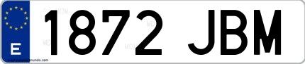 Ejemplo de matrícula española 1872 JBM