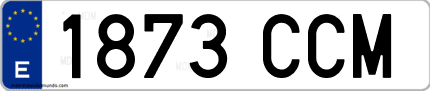 Ejemplo de matrícula de coche ordinaria 1873 CCM