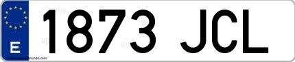 Ejemplo de matrícula española 1873 JCL