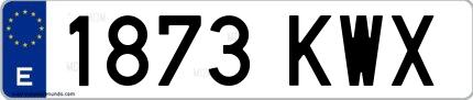 Ejemplo de matrícula española 1873 KWX