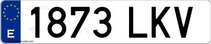 Ejemplo de matrícula española 1873 LKV