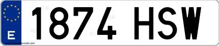 Ejemplo de matrícula española 1874 HSW