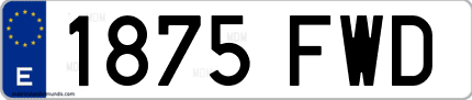 Ejemplo de matrícula de coche ordinaria 1875 FWD