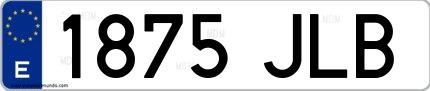 Ejemplo de matrícula española 1875 JLB