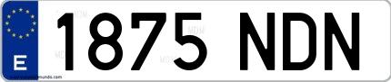 Ejemplo de matrícula española 1875 NDN