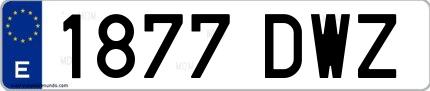 Ejemplo de matrícula española 1877 DWZ