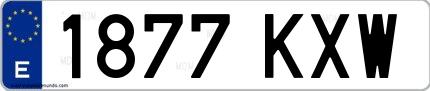 Ejemplo de matrícula española 1877 KXW
