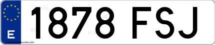 Ejemplo de matrícula de coche ordinaria 1878 FSJ