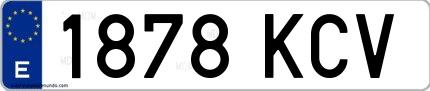 Ejemplo de matrícula española 1878 KCV