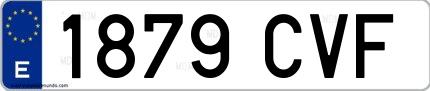Ejemplo de matrícula española 1879 CVF