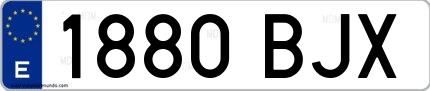 Ejemplo de matrícula española 1880 BJX