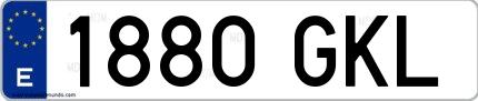 Ejemplo de matrícula española 1880 GKL