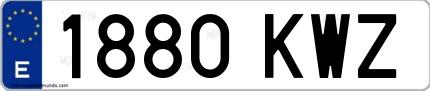 Ejemplo de matrícula española 1880 KWZ