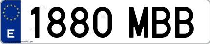Ejemplo de matrícula española 1880 MBB