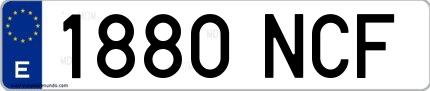 Ejemplo de matrícula española 1880 NCF