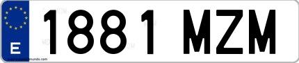 Ejemplo de matrícula española 1881 MZM