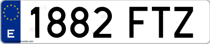 Ejemplo de matrícula de coche ordinaria 1882 FTZ