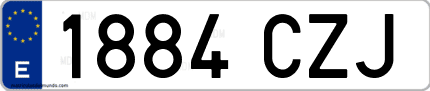 Ejemplo de matrícula de coche ordinaria 1884 CZJ
