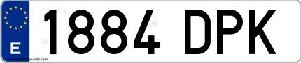 Ejemplo de matrícula española 1884 DPK