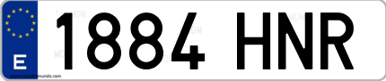 Ejemplo de matrícula de coche ordinaria 1884 HNR