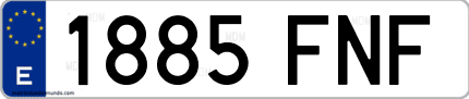 Ejemplo de matrícula de coche ordinaria 1885 FNF