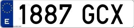 Ejemplo de matrícula española 1887 GCX