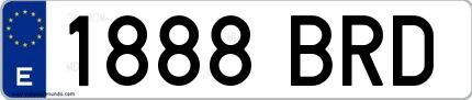 Ejemplo de matrícula española 1888 BRD