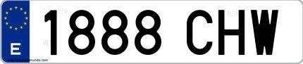 Ejemplo de matrícula española 1888 CHW