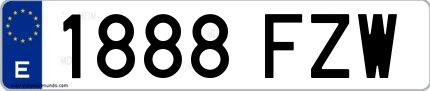Ejemplo de matrícula española 1888 FZW