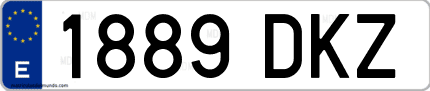 Ejemplo de matrícula de coche ordinaria 1889 DKZ