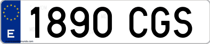 Ejemplo de matrícula de coche ordinaria 1890 CGS
