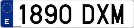 Ejemplo de matrícula española 1890 DXM