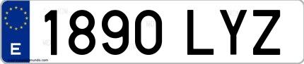 Ejemplo de matrícula española 1890 LYZ