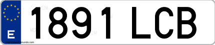 Ejemplo de matrícula de coche ordinaria 1891 LCB