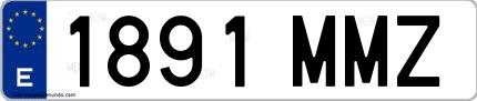 Ejemplo de matrícula española 1891 MMZ
