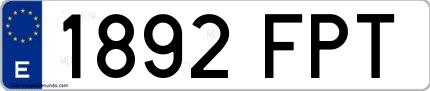 Ejemplo de matrícula española 1892 FPT