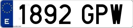 Ejemplo de matrícula española 1892 GPW