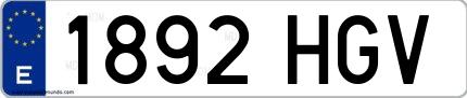 Ejemplo de matrícula española 1892 HGV