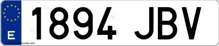 Ejemplo de matrícula española 1894 JBV