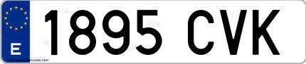 Ejemplo de matrícula española 1895 CVK
