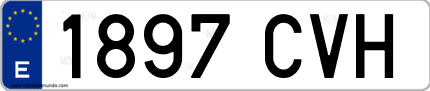 Ejemplo de matrícula de coche ordinaria 1897 CVH