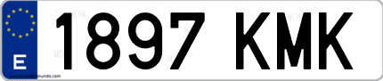 Ejemplo de matrícula de coche ordinaria 1897 KMK
