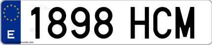 Ejemplo de matrícula de coche ordinaria 1898 HCM