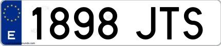 Ejemplo de matrícula española 1898 JTS